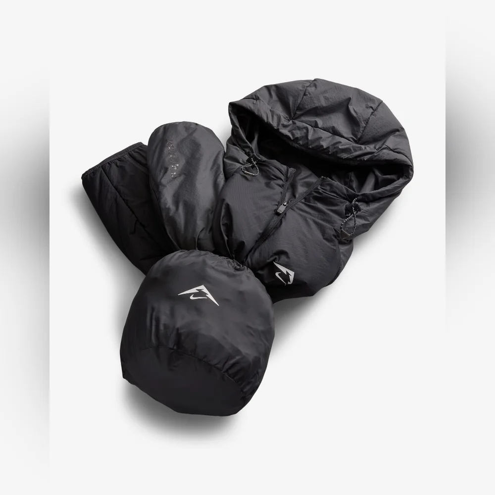 Nike Trail Running Jacket Packable Therma-Fit Black FZ0003-010 Mens Size S